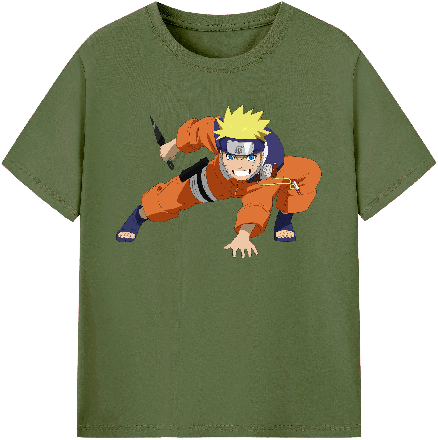 （画像用） NARUTO -ナルト- うずまき ナルト Uzumaki Naruto 綿100％半袖Tシャツ（フロントプリント）